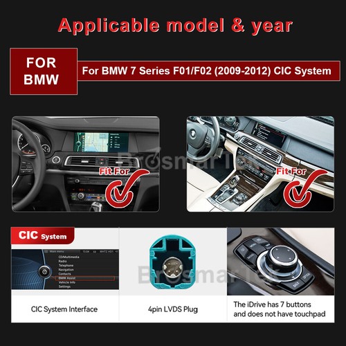 12.3" Android 4G Autoradio CarPlay DAB+ 8-Kern GPS Navi For BMW 7er F01 F02 CIC - Bild 2 von 14