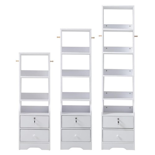Tall Bedside Table Drawers Cabinet Bedroom Furniture Storage Nightstand Shelf - Picture 3 of 48