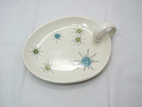MCM Franciscan Atomic Starburst Open Jam Plate Ring Handle Mid-Century Modern - Picture 3 of 10