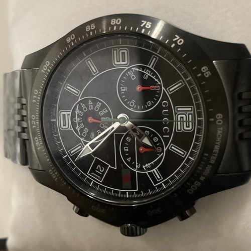 Gucci 126 PVD Edelstahl schwarzes Zifferblatt Quarz Herrenuhr YA126217 - Bild 9 von 9