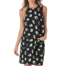 Mud Pie Shift Dress Black Small Sleeveless Poly Spandex 