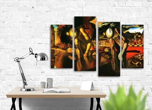 Salvador Dali Metamorphosis of Narcissus ,set of 4 mounted split canvas prints - Picture 3 of 9