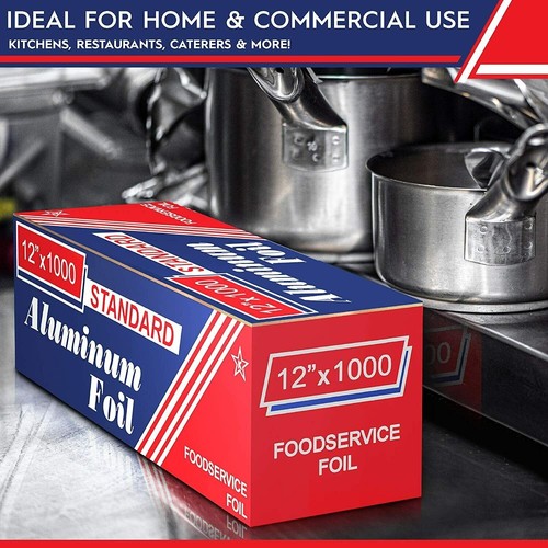 12 in x 1000 ft Aluminum Roll Foodservice Foil 12x1000 Commercial or Home use - Picture 2 of 6
