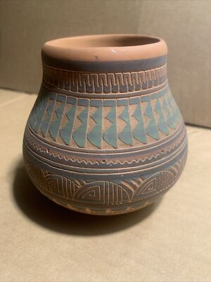 Signed Ben Billy Navajo Pottery Vase Native American Art