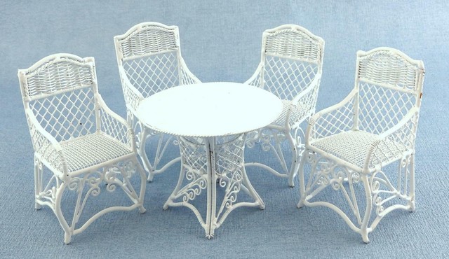 Dolls House Miniature Garden Furniture White Wrought Iron Patio Set Table Chairs For - Miniature Patio Table Dolls House Miniature Garden Furniture White Wrought Iron Patio Set Table Chairs For - Miniature Patio Table