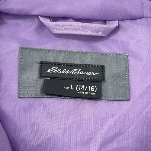 Eddie Bauer Hooded Rain Jacket/Windbreaker Girl's Large Light Purple - Picture 3 of 13