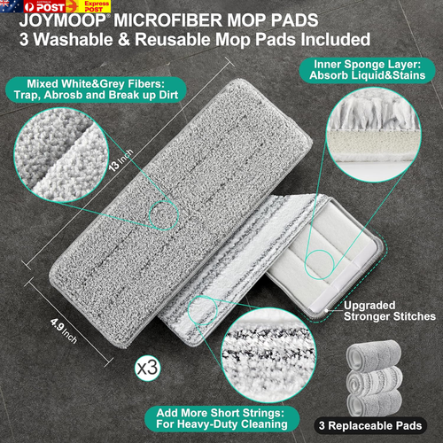 Mop and Bucket Set with Wringer, Flat Mops for Floor Cleaning, Wall Cleaner with - Picture 5 of 8