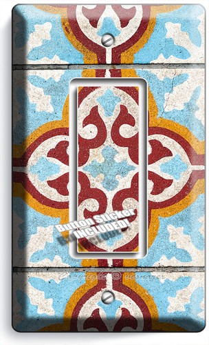 TRADITIONAL BLUE ARABIC RUSTIC TILES STYLE LIGHT SWITCH OUTLET WALL PLATES DECOR - Picture 4 of 34