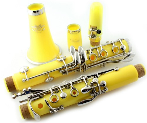 Student CLARINET Bb Yellow Color with Case Accessories  BRAND NEW - Picture 2 of 8