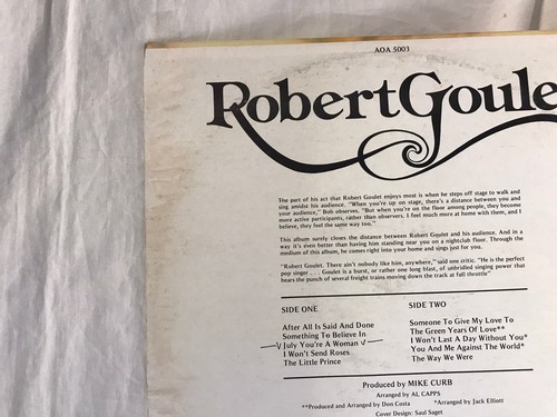 ROBERT GOULET: after all is said and done AOA 12" LP 33 RPM - Imagen 6 de 6