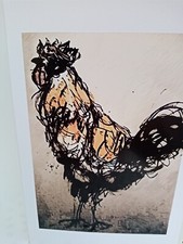 COCKEREL Bird Fowl Rooster Art GREETING BIRTHDAY CARD 
