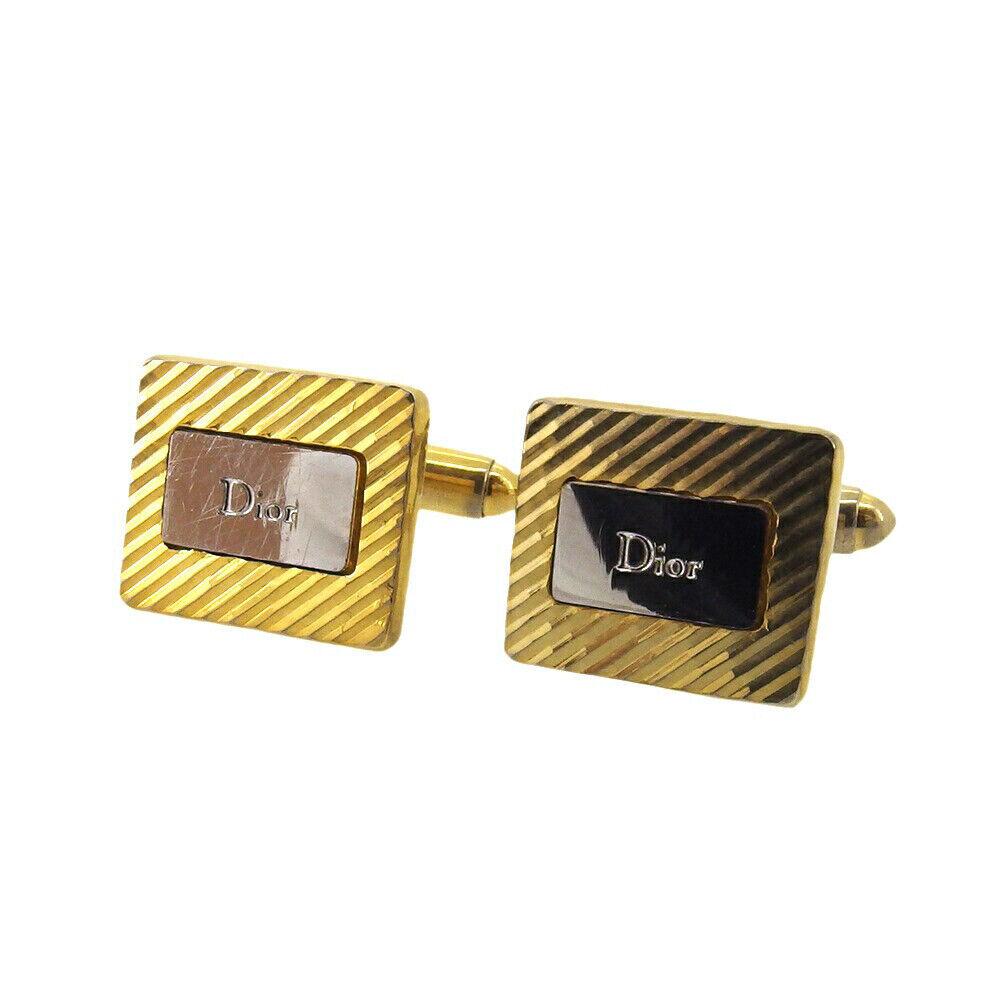 Dior cuff logo Gold & Silver hardware Authentic Used T20016 Dior cuff logo Gold & Silver hardware Authentic Used T20016