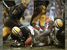 1966 Championship Cleveland Browns Jim Brown  Fumbles vs Packers 8 X 10  Photo 