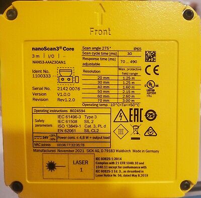 SICK - nanoScan3 - NANS3-AAAZ30AN1 1100333 - Safety Laser SICK - nanoScan3 - NANS3-AAAZ30AN1 1100333 - Safety Laser