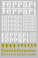 Ferrari logos - Clear Vinyl Sticker Sheet