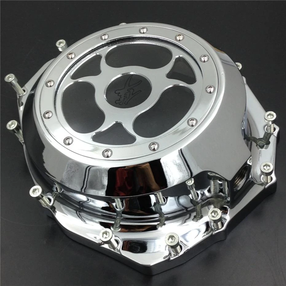 See through Engine Clutch Stator Cover For 99-13 Suzuki Hayabusa GSX1300R Chrome — 第 4/4 张图片
