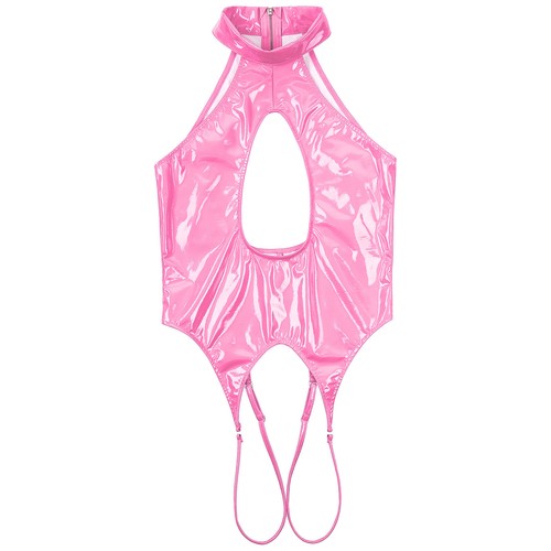 Mens Bodysuit Open Crotch Leotard Tempting Catsuit Shiny Jumpsuit Crotchless - Picture 34 of 48
