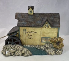 Lang and Wise Folk Art Village House Stonington Bay Mill Lighted 1st ED