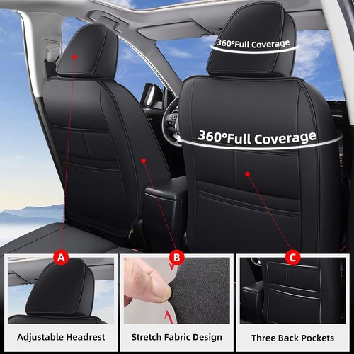 Fit For Toyota RAV4 2007-2018 Car Faux Leather 5-Seat Covers Full Set Protector - Picture 4 of 7