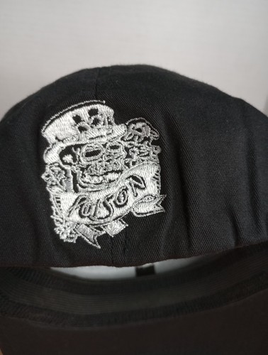 Poison - The Band- Fitted Hat. Black And White. Sculls. Embroidered. 🔥 - Picture 9 of 11