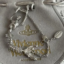Vivienne Westwood Bracelet Silver Skeleton Mermaid Skull Ariel NO BOX