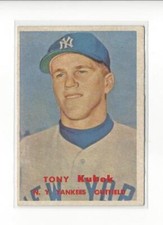 1957 Topps #312 Tony Kubek RC Rookie Yankees- EX-MT