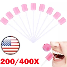 200/400Pcs Disposable Oral Care Cleaning Sponge Sticks Tooth Mouth Swabs HOT