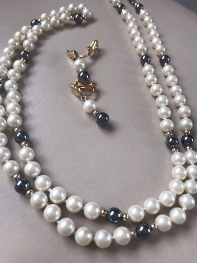 Mikimoto Tasaki Lovers Real Pearl Necklace And Earrings Set eBay