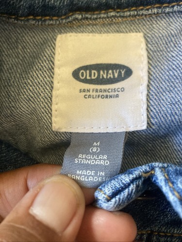 Old Navy Collar Button up Light And Dark Blue Denim Jeans Jackets Girls Medium 8 - Picture 18 of 24