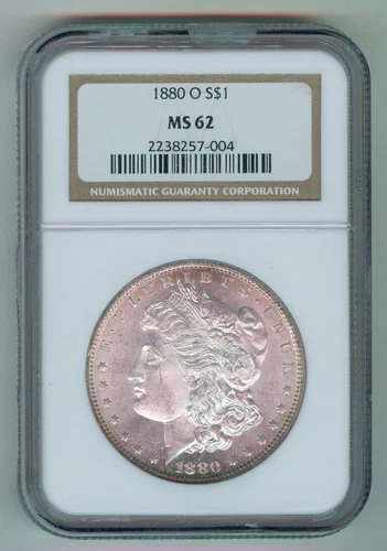 1880-O U.S. MORGAN SILVER DOLLAR - KM#110 - NGC SLABBED - MS62