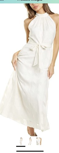 ADRIANNA PAPELL DRESS/IVORY/RETAIL$240/SIZE 14/LINED/HALTER DRESS - Picture 2 of 4