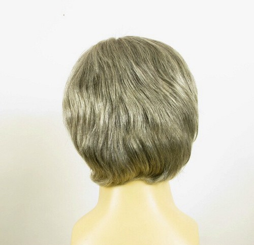 Short Wig For Men Natural Hair Gray White Poly Mesh Ref EMILE 44 - Picture 5 of 8