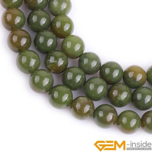 Green Canada Jasper Jade Natural Gemstones Round Loose Beads Jewelry Making 15" - Foto 5 di 37
