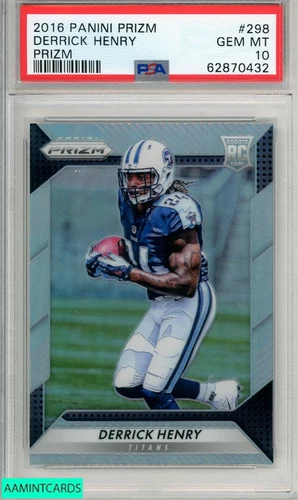 2016 PANINI PRIZM DERRICK HENRY #298 PRIZM PSA 10 GEM MT RC ROOKIE