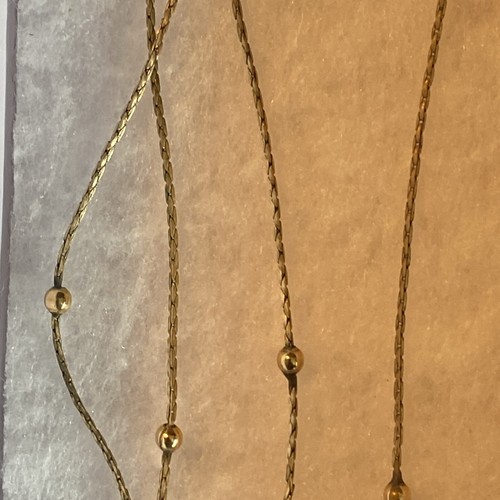 Long 14k Italian Gold fill 28” Chain with gold beads - Picture 2 of 5
