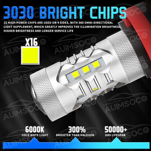 Kit de bombillas antiniebla LED súper brillantes H8, H11 80W 4000LM 8000K blancas ENVÍO EN EE. UU. - Imagen 5 de 24