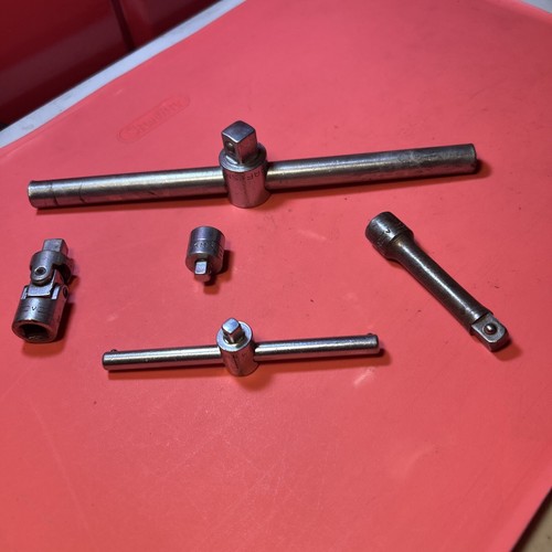 Vintage Craftsman Tools Lot Sliding T Handle Breaker Bars, Adapters =V= Series - Picture 3 of 9
