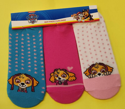 PAW PATROL 3 Paar Mädchen Socken Füßlinge Sneakersocken  GR.35-38 NEU