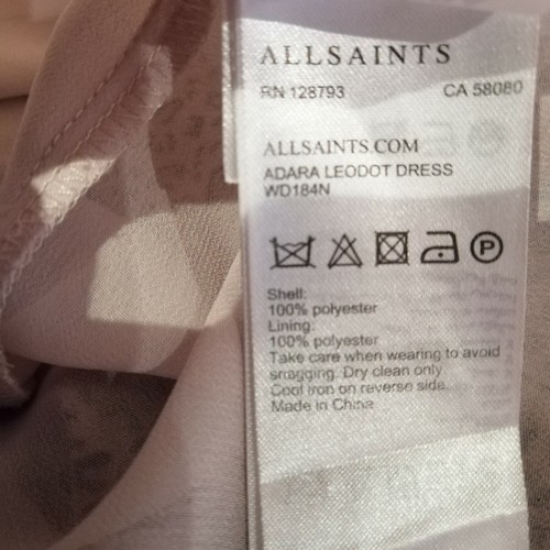 All Saints Adara Leopard Chiffon Day Dress. Size S. Barely Used.RRP169.99 - Picture 6 of 12