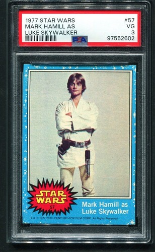 1977 Star Wars Blue 1st Series #57 MARK HAMILL AS LUKE SKYWALKER PSA 3 VG
