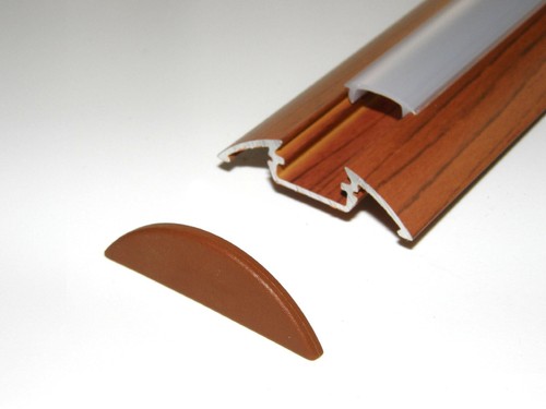 1m Fläche P4 LED Profil Strangpressprofil Holz Palisander Optik, Diffusor Leiste Licht - Bild 1 von 2