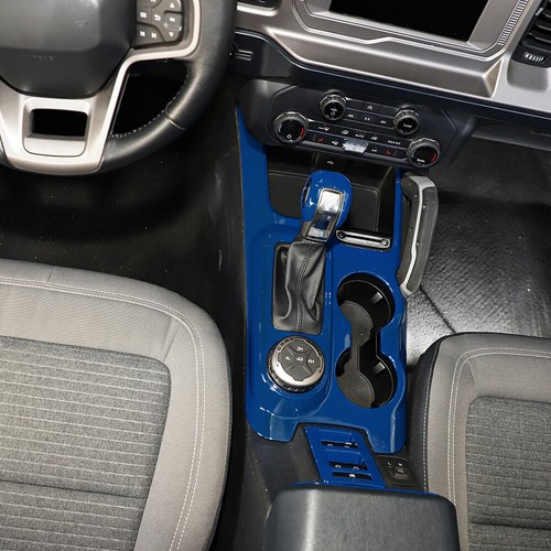 6PCS Blue Center Gear Shifter Panel Cover Kit For Ford Bronco 2021+ 4Dr Interior - Picture 16 of 18
