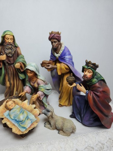 2001 LANG & WISE 8 Pc Nativity 1st Edition HOLY NIGHT By Stewart Sherwood *READ* - Picture 4 of 12