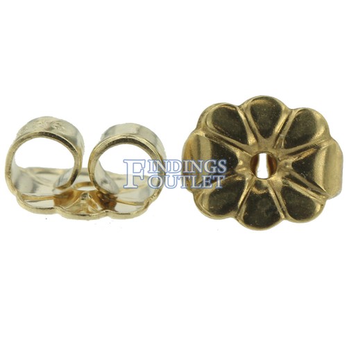 14k Yellow Gold Round Stud Earring Mounting Setting Push Back Post 4 Prong - Picture 44 of 58