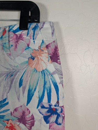 Tommy Bahama Shorts Women 8 Colorful Floral Valentina Villa Linen Bermuda Shorts - Picture 6 of 13