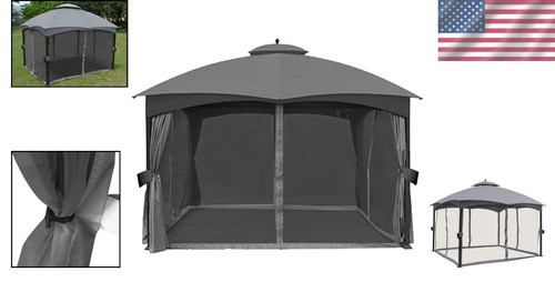 Rectangular Mosquito Netting for Gazebo 10' x 12' - Easy Assembly and Protection - Picture 2 of 8