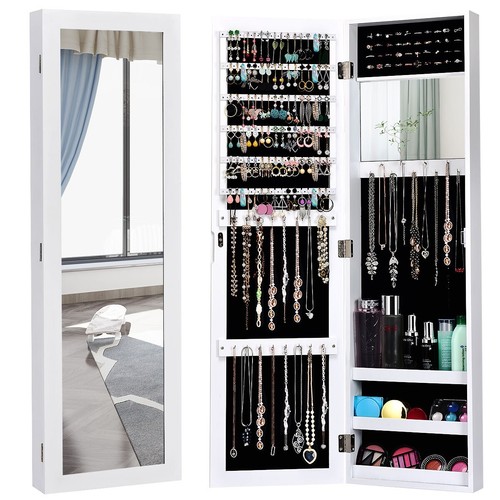 Wallmounted Jewelry Storage Door Hanging Jewelry Armoire w