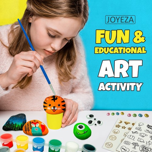 Rock Painting Kit Deluxe, Arts and Crafts for Girls Boys Age 6+, 12 Rocks Tween - Picture 6 of 7