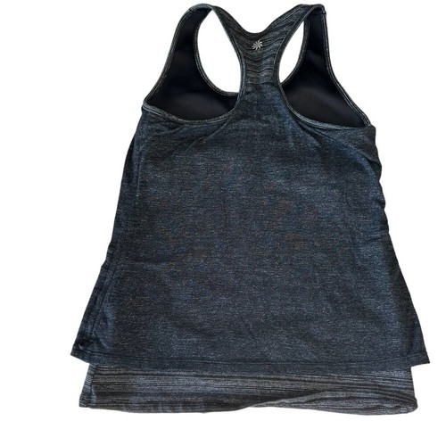Women's Athleta Sports Bra/Tank Top Grey Multi Layer Great Condition - Picture 3 of 5