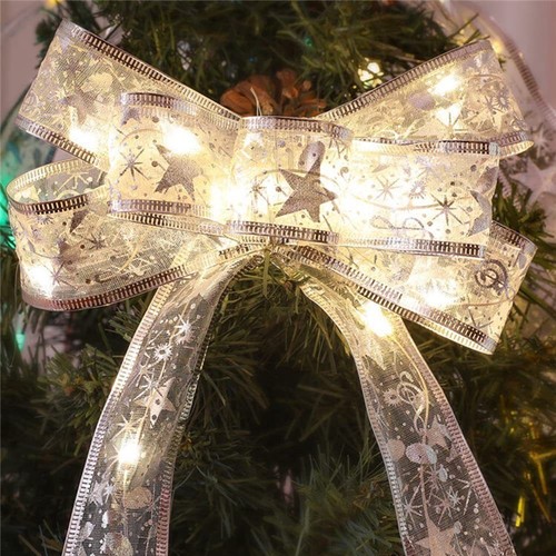 Led Christmas Ribbon String Christmas Lights Christmas Tree DecorationGift Decor - Picture 11 of 13